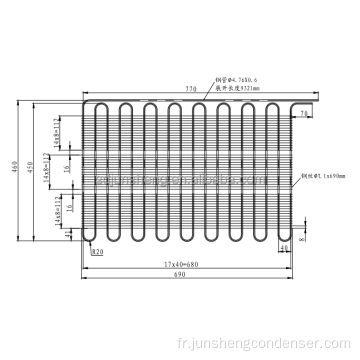 pièces de mini réfrigérateur pièces de réfrigération de condenseur